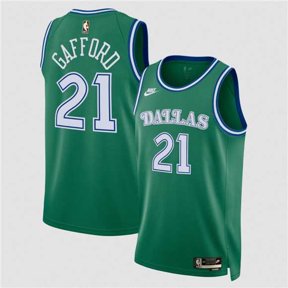Men%27s Dallas Mavericks #21 Daniel Gafford Green 2025 Classic Edition Stitched Jersey Dzhi