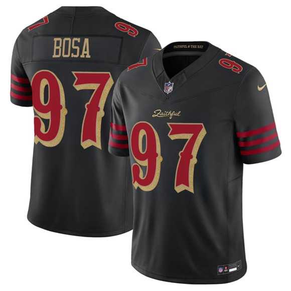 Men%27s San Francisco 49ers #97 Nick Bosa Black 2025 F.U.S.E. %27Rivalries%27 Vapor Limited Stitched Jersey Dzhi