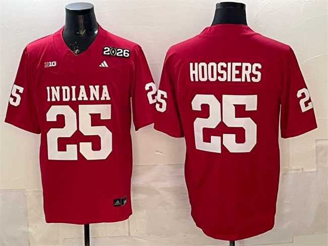 Men%27s Indiana Hoosiers #25 Hoosiers Red F.U.S.E. 2026 Patch Stitched Football Jersey