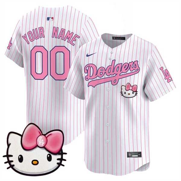 Men%27s Los Angeles Dodgers ACTIVE PLAYER Custom Pinstripe 2025 Hello Kitty Vapor Premier Limited Stitched Baseball Jersey
