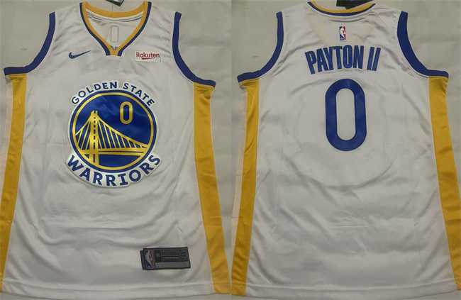 Men%27s Golden State Warriors #0 Gary Payton II White Association Edition Stitched Basketball Jersey