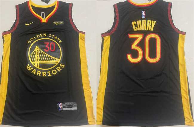 Men%27s Golden State Warriors #30 Stephen Curry Black Stitched Basketball Jersey