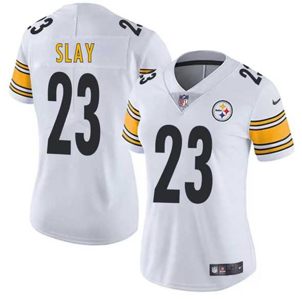 Women%27s Pittsburgh Steelers #23 Darius Slay White 2025 Vapor Untouchable Limited Stitched Jersey(Run Small) Dzhi