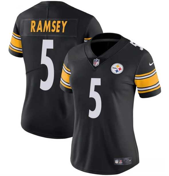 Women%27s Pittsburgh Steelers #5 Jalen Ramsey Black 2025 Vapor Untouchable Limited Stitched Jersey(Run Small) Dzhi