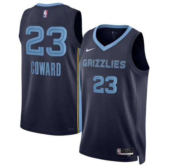 Men%27s Memphis Grizzlies #23 Cedric Coward Navy 2025 Draft Icon Edition Stitched Jersey Dzhi