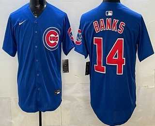 Men%27s Chicago Cubs #14 Ernie Banks Blue Limited Jersey