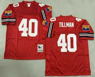 Men%27s Arizona Cardinals #40 Pat Tillman Red Throwback Jersey