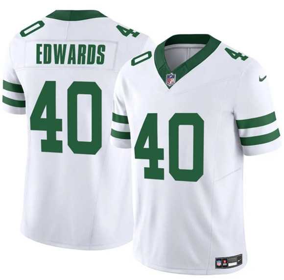 Men & Women & Youth New York Jets #40 Donovan Edwards White 2025 F.U.S.E. Vapor Untouchable Limited Stitched Jersey