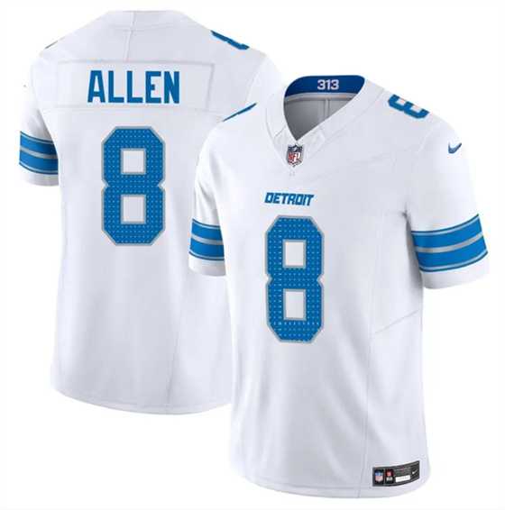 Men & Women & Youth Detroit Lions #8 Kyle Allen White 2025 F.U.S.E. Vapor Limited Stitched Jersey