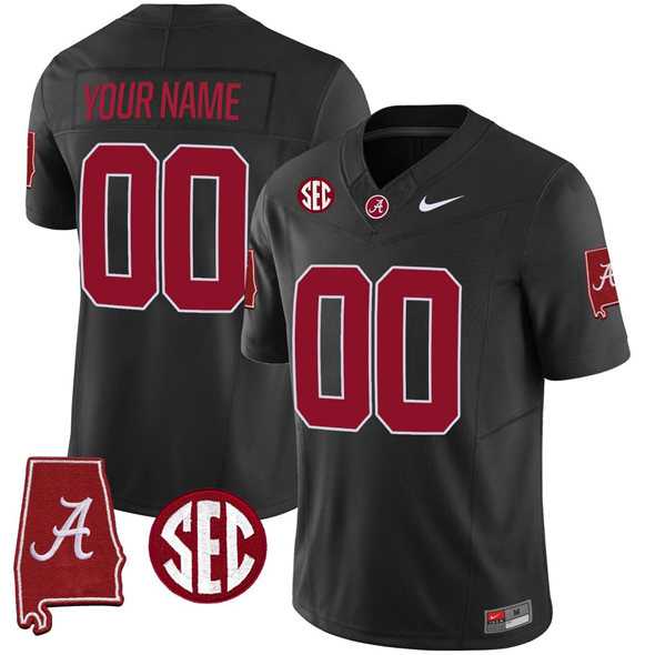 Men%27s Alabama Crimson Tide Active Player Custom Black F.U.S.E. Alabama Map Stitched Football Jersey
