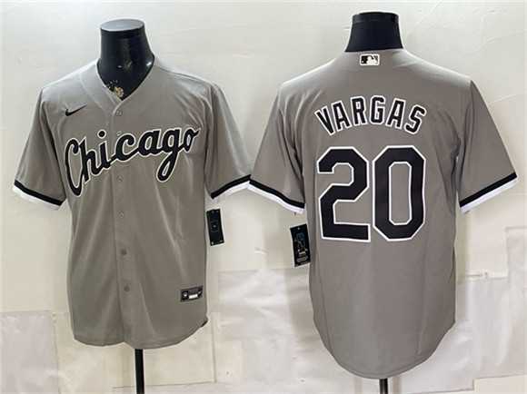 Men%27s Chicago White Sox #20 Miguel Vargas Gray Stitched Jersey