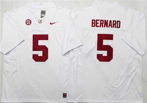Men%27s Alabama Crimson Tide #5 Germie Bernard White F.U.S.E Stitched Jersey
