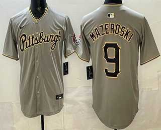 Men%27s Pittsburgh Pirates #9 Bill Mazeroski Grey Limited Jersey
