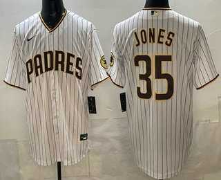 Men%27s San Diego Padres #35 Randy Jones White Cool Base Jersey
