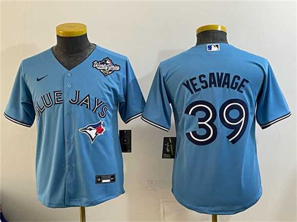 Youth Toronto Blue Jays #39 Trey Yesavage Blue 2025 World Series Cool Base Stitched Jersey Dzhi