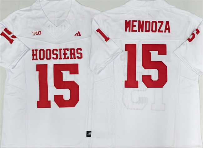 Men%27s Indiana Hoosiers #15 Fernando Mendoza White Stitched Basketball Jersey