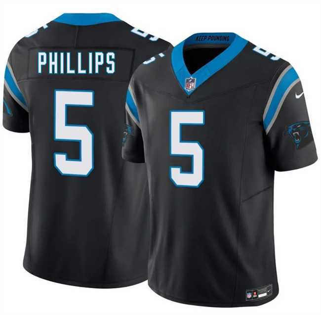Men%27s Carolina Panthers #5 Jaelan Phillips Black 2025 F.U.S.E. Vapor Limited Stitched Jersey Dzhi