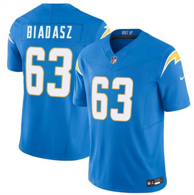 Men%27s Los Angeles Chargers #63 Tyler Biadasz Blue 2026 F.U.S.E. Vapor Limited Stitched Jersey Dzhi