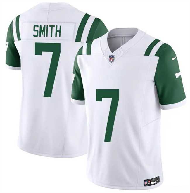 Men%27s New York Jets #7 Geno Smith White 2025 F.U.S.E. Classic Alternate Vapor Untouchable Limited Stitched Jersey Dzhi