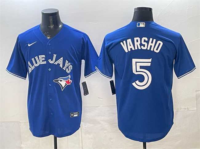 Men%27s Toronto Blue Jays #5 Daulton Varsho Royal 2025 Cool Base Stitched Jersey