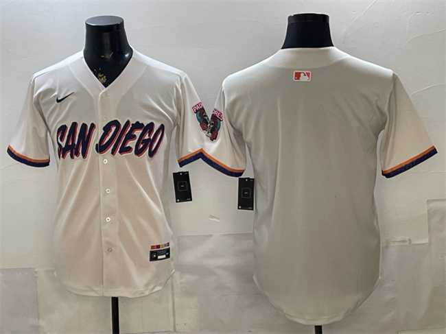 Men%27s San Diego Padres Blank Cream 2026 City Connect Stadium Stitched Jersey