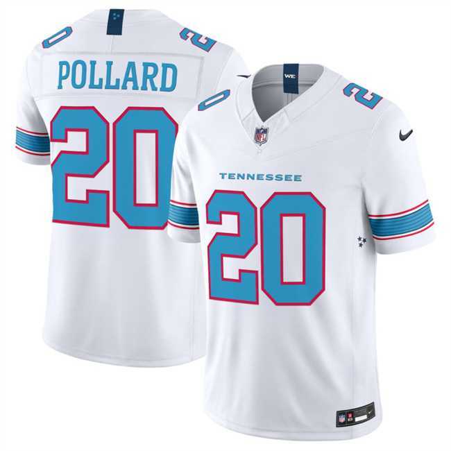 Men%27s Tennessee Titans #20 Tony Pollard White 2026 F.U.S.E. Vapor Limited Stitched Jersey Dzhi