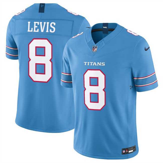 Men%27s Tennessee Titans #8 Will Levis Light Blue 2026 F.U.S.E. Vapor Limited Stitched Jersey Dzhi
