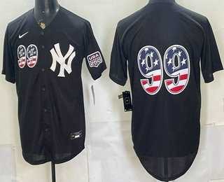 Men%27s New York Yankees #99 Aaron Judge Black USA 250 Fourth of July Stitched Jersey Dzhi