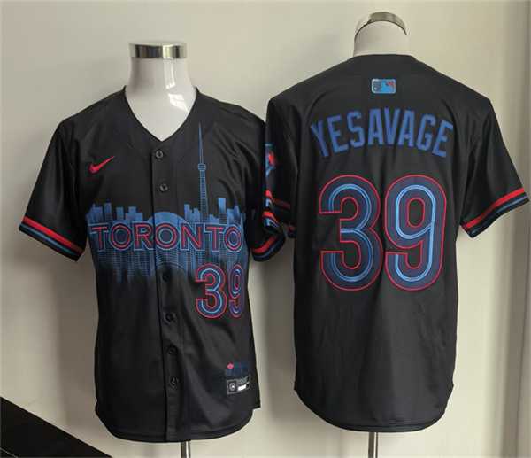 Men%27s Toronto Blue Jays #39 Trey Yesavage Navy 2024 City Connect Limited Stitched Jersey