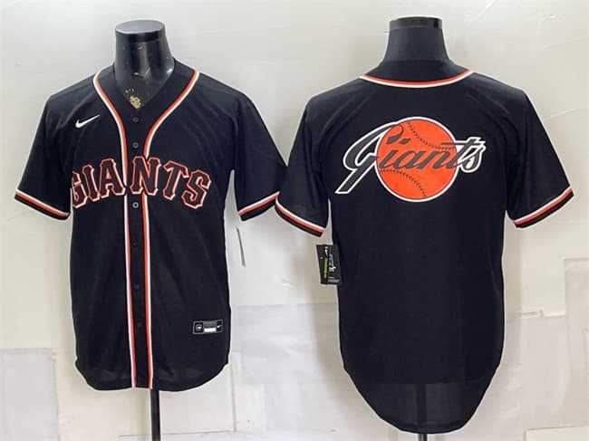 Mens San Francisco Giants Team Big Logo 2026 Fashion Replica Black Out Stitched Jersey Dzhi