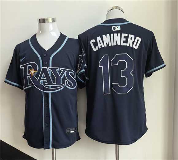 Men%27s Tampa Bay Rays #13 Junior Caminero Navy 2026 Limited Stitched Baseball Jersey