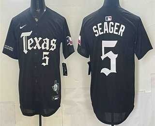 Men%27s Texas Rangers #5 Corey Seager Black Gothic Mexico 2025 Vapor Premier Limited Jersey Dzhi