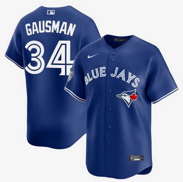 Men%27s Toronto Blue Jays #34 Kevin Gausman Royal Nike 50th Anniversary Alternate Replica Jersey Dzhi
