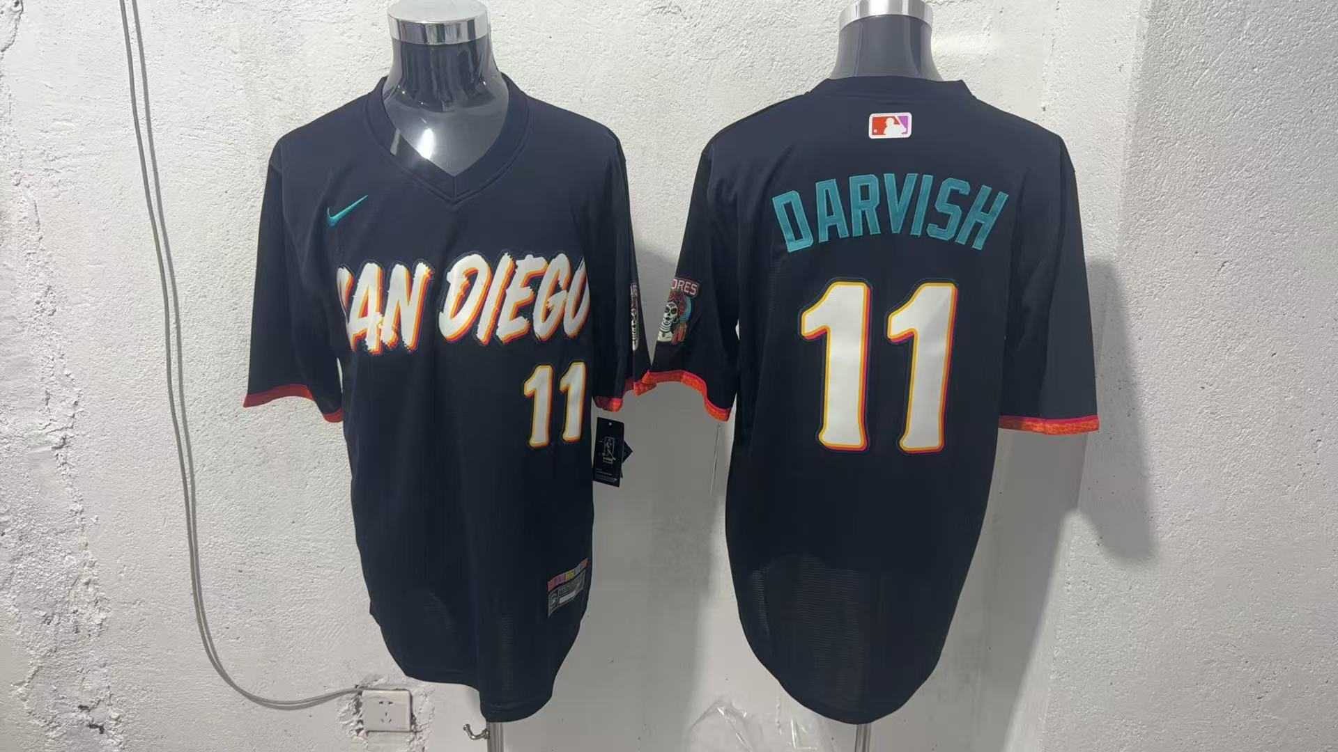 Men%27s San Diego Padres #11 Yu Darvish Black 2026 City Connect Stadium Jersey