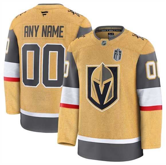 Men%27s Vegas Golden Knights Active Player Custom Gold 2026 Stanley Cup Final Patch Home Stitched Hockey Jersey