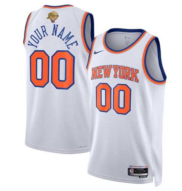 Men%27s New Yok Knicks Active Player Custom White 2026 Finals Patch Association Edition Stitched Basketball Jersey