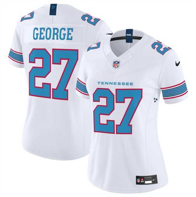 Women%27s Tennessee Titans #27 Eddie George White 2026 F.U.S.E. Vapor Limited Stitched Jersey Dzhi