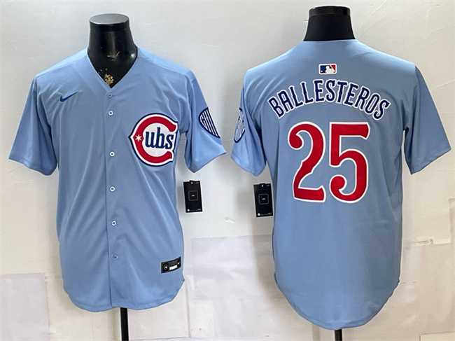 Men%27s Chicago Cubs #25 Moises Ballesteros Blue 2026 2nd Alternate Limited Stitched Jersey