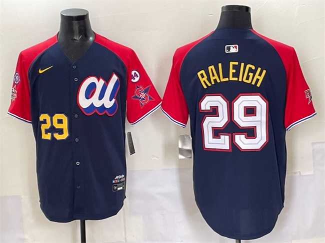 Men%27s American League #29 Cal Raleigh Navy Red Alternate 2025 All-Star With Patch Edition Limited Stitched Jersey