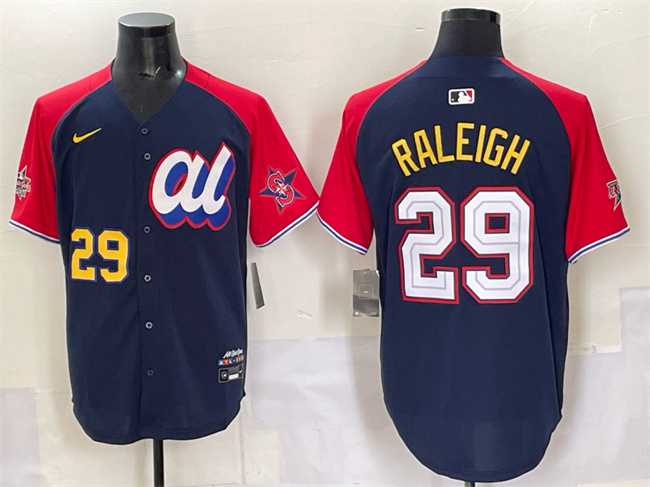 Men%27s American League #29 Cal Raleigh Navy Red Alternate 2025 All-Star Edition Limited Stitched Jersey