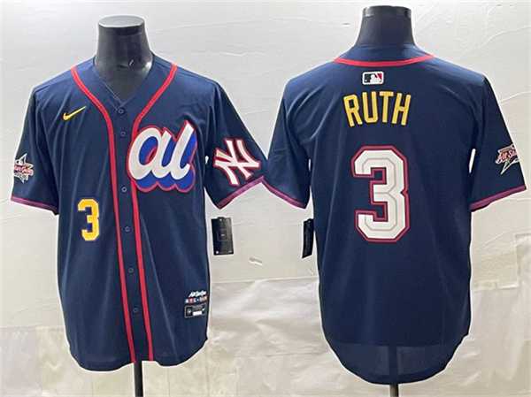 Men%27s American League #3 Babe Ruth Navy 2025 All-Star Edition Limited Stitched Jersey