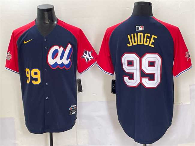 Men%27s American League #99 Aaron Judge Navy Red Alternate 2025 All-Star Edition Limited Stitched Jersey