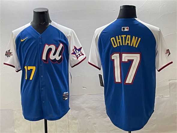 Men%27s National League #17 Shohei Ohtani Blue Alternate 2025 All-Star Edition Limited Stitched Jersey