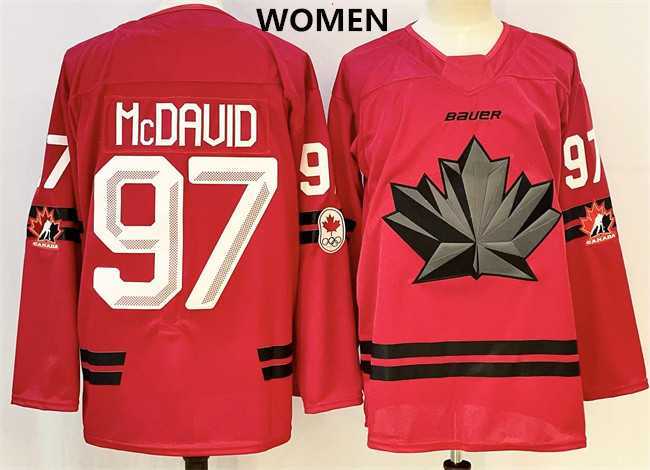 Women%27s Canada #97 Connor Mcdavid Red Stitched Jersey