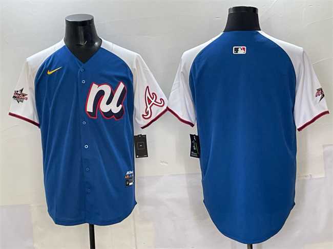 Men%27s National League Atlanta Braves Blank Blue Alternate 2025 All-Star Edition Limited Stitched Jersey