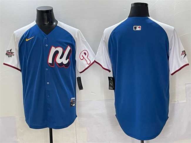 Men%27s National League Philadelphia Phillies Blank Blue Alternate 2025 All-Star Edition Limited Stitched Jersey