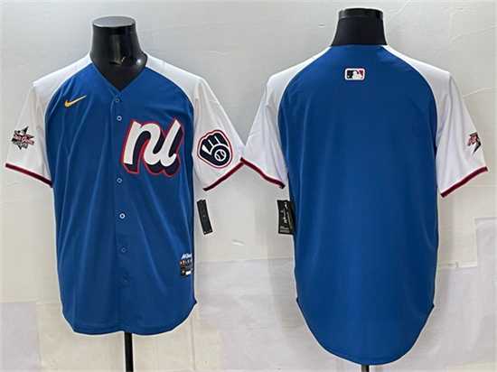Men%27s National League Milwaukee Brewers Blank Blue Alternate 2025 All-Star Edition Limited Stitched Jersey