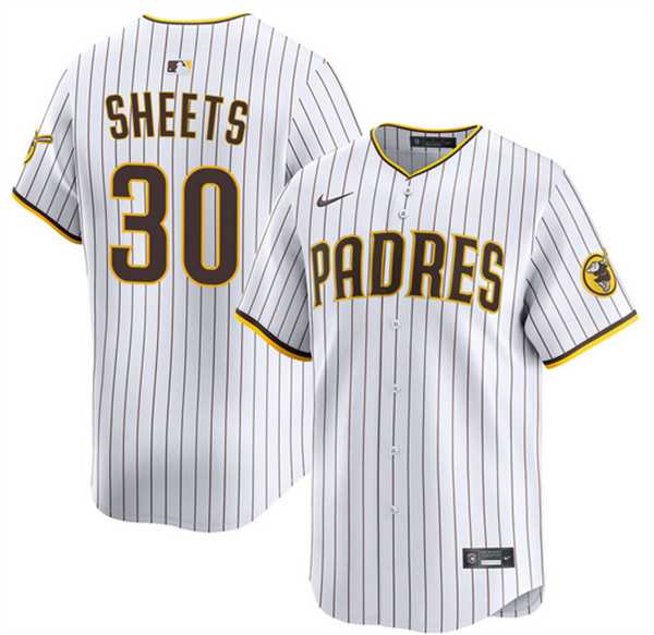 Men%27s San Diego Padres #30 Gavin Sheets White 2026 Home Limited Stitched Jersey Dzhi