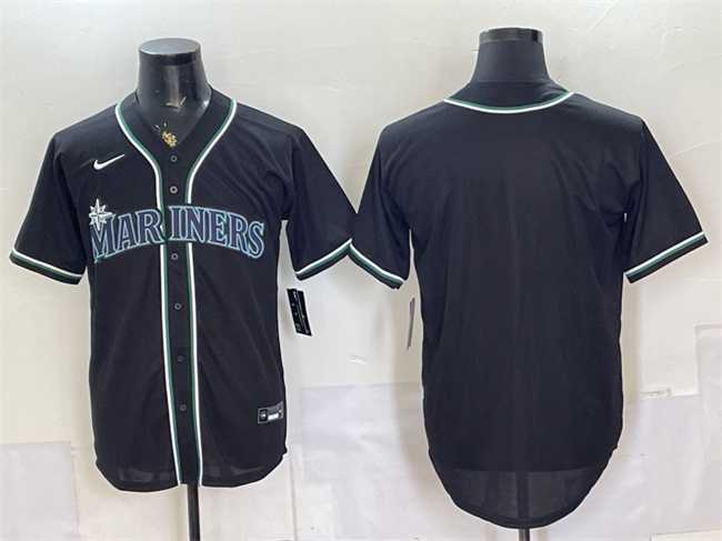 Men%27s Seattle Mariners Blank 2026 Fashion Replica Black Out Stitched Jersey