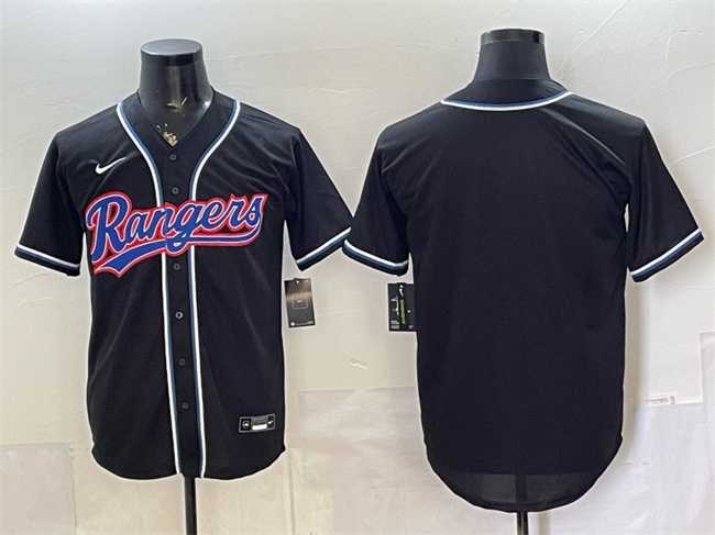 Men%27s Texas Rangers Blank 2026 Fashion Replica Black Out Stitched Jersey